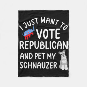 Rolig Republikan Pet My Schnauzer Väljare Rösta Vä Fleecefilt