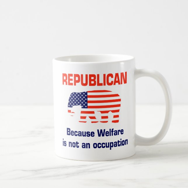 Rolig republikan - välfärd kaffemugg (Höger)