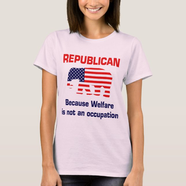 Rolig republikan - välfärd tee shirt (Framsida)