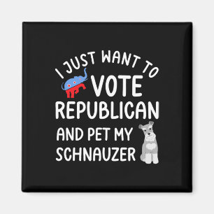 Rolig republikansk husdjur Mitt Schnauzer-votare R Magnet