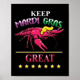 Rolig republikansk Trump Crawdaddy Mardi Gras Pa Poster