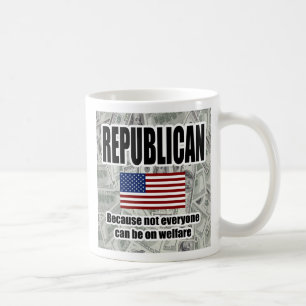 Rolig republikansk välfärdsmugg kaffemugg