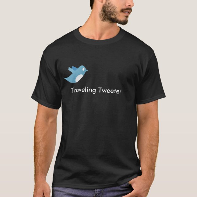 Rolig resande Twitter för Twitter T-shirt (Framsida)