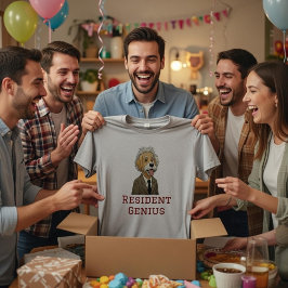 Rolig "Resident Genius" Hund Einstein Parodi T Shirt