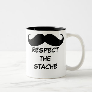 Rolig respekt den Stache mustaschmuggen Två-Tonad Mugg