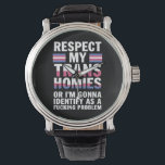 Rolig Respekt Min Trans-homo Pride Month LGBT Armbandsur<br><div class="desc">Rolig Respekt Min Trans-homo Pride Month LGBTQ Jämlikhet</div>