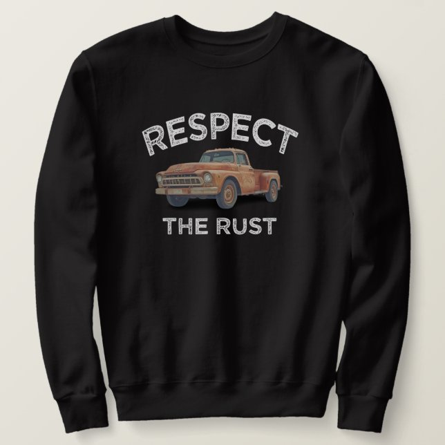 rolig RESPEKTERA ROSTEN Pickup Lastbil Pappaskämt  Lång Ärmad Tröja (Design framsida)