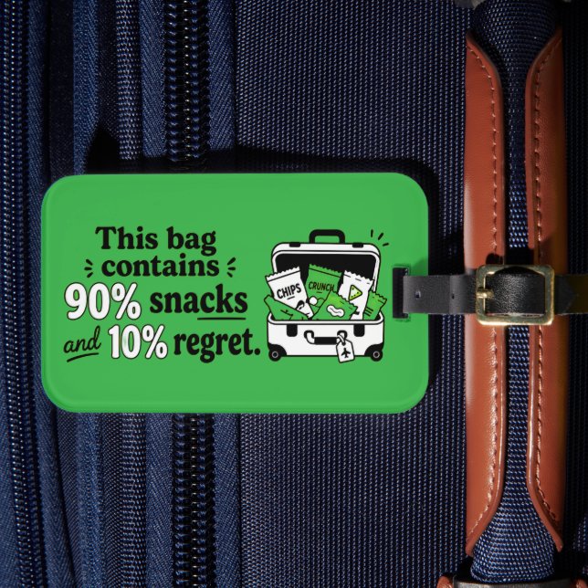 Rolig Resväskamärke för Snacksälskare  Bagagebricka (Framsida Insitu 4)
