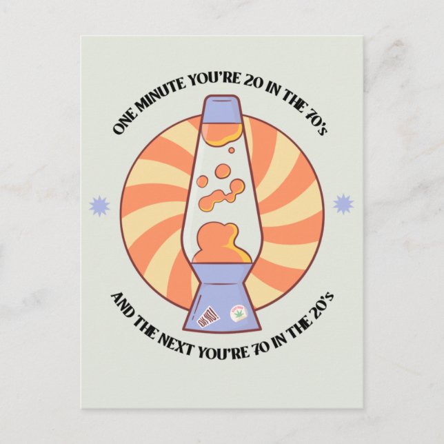 Rolig Retro 70-tal  Vykort (Framsida)