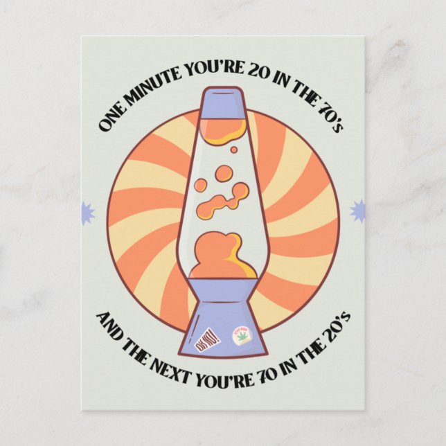 Rolig Retro 70-tal  Vykort (Framsida)