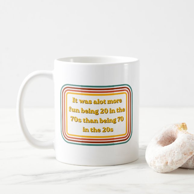 Rolig Retro 70-talscitat Kaffemug Kaffemugg (Med munk)