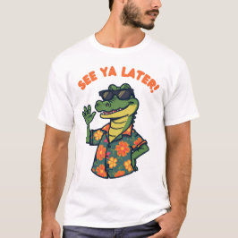 Rolig Retro Alligator Se Ya Senare  T-Shirt