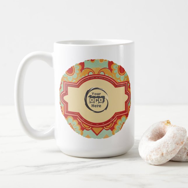 Rolig Retro Anpassad "ditt logotyp här" Kaffemugg (Med munk)