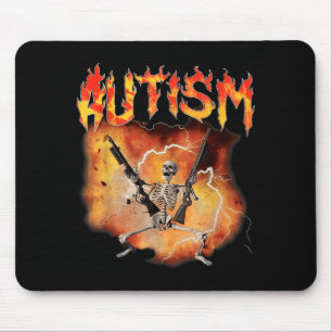 Rolig retro autistisk och gay skelett autism musmatta