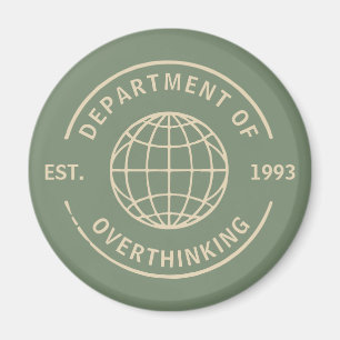 Rolig Retro Avdelning för Övertänkande Kontorshumo Magnet