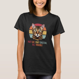Rolig Retro Bengal Katt Kisse Kattdjur Man Kvinna T Shirt