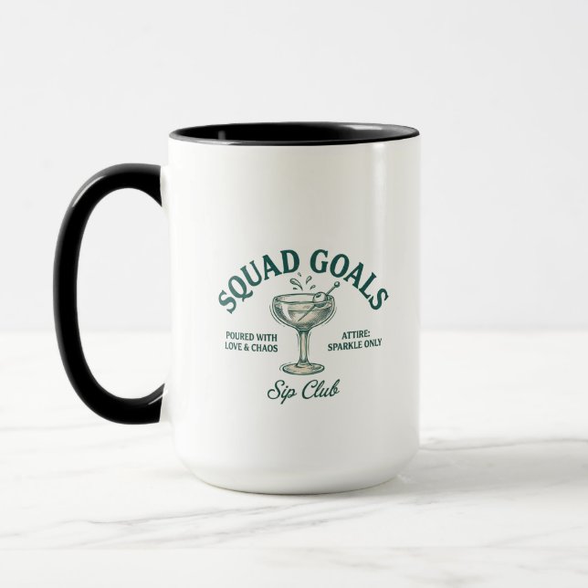 Rolig Retro Cocktailfest Design Mugg (Vänster)