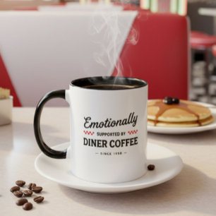 Rolig Retro Diner Kafferestaurang Vintage Nostalgi Två-Tonad Mugg