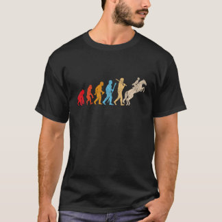 Rolig Retro Evolution av män Häst Ridande Hästback T Shirt