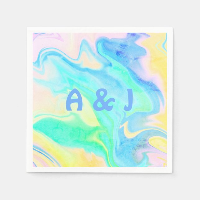 Rolig Retro Färgglada Personlig Cocktailfest Pappersservett (Framsidan)