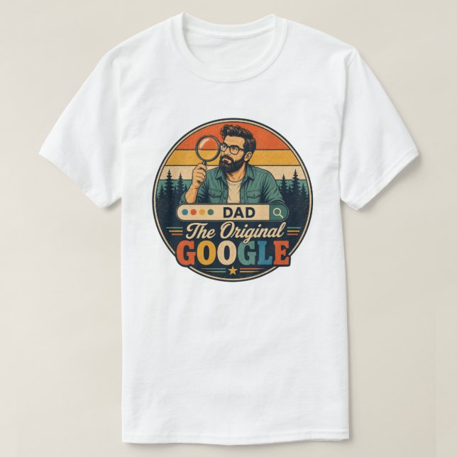 Rolig Retro Fars Dag-present för smarta pappor T Shirt (Design framsida)