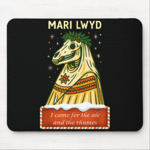 Rolig Retro Folklor Skelett Häst Mari Lwyd Jul Musmatta