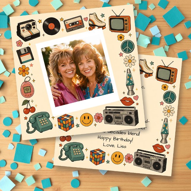 Rolig Retro Fotomall Glad Födelsedag Bästa Vän (Skapare uppladdad)