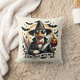 Rolig Retro 'Fula inte med mig' Halloween Kudde