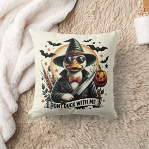 Rolig Retro 'Fula inte med mig' Halloween Kudde