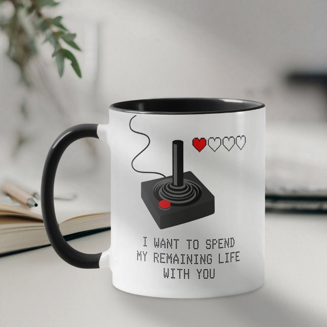 Rolig Retro Gamer Alla Hjärtans Dag Kärlek Mugg (Skapare uppladdad)