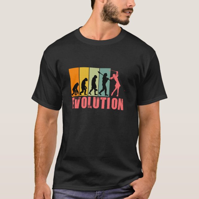 Rolig Retro Golfutveckling för Golf Flicka T Shirt (Framsida)