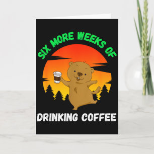Rolig Retro Groundhog Day 2022 Meme, Kaffe Drickan Kort