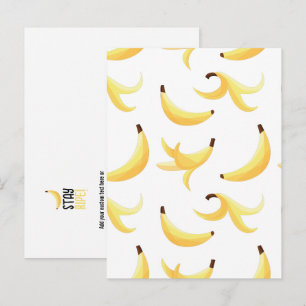 Rolig Retro Gul Banan Mönster Fest Redigerbar Helg Vykort