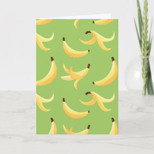 Rolig Retro Gul Banan Mönster Fest Redigerbar Helgkort