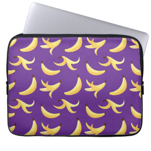 Rolig Retro Gul Banan Mönster Fest Redigerbar Laptop Fodral