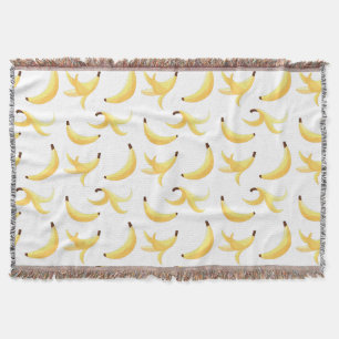 Rolig Retro Gul Banan Mönster Party Redigerbar Filt