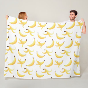 Rolig Retro Gul Banan Mönster Party Redigerbar Fleecefilt
