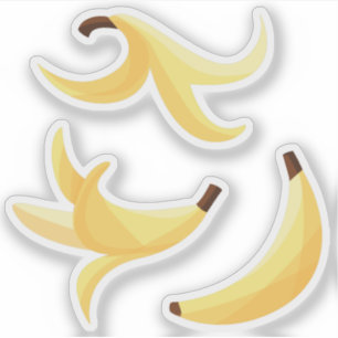 Rolig Retro Gul Banan Mönster Party Redigerbar Klistermärken