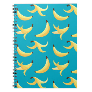 Rolig Retro Gul Banansmönster Party Redigerbar Anteckningsbok