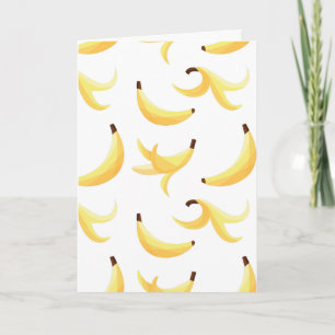 Rolig Retro Gul Banansmönster Party Redigerbar Helgkort