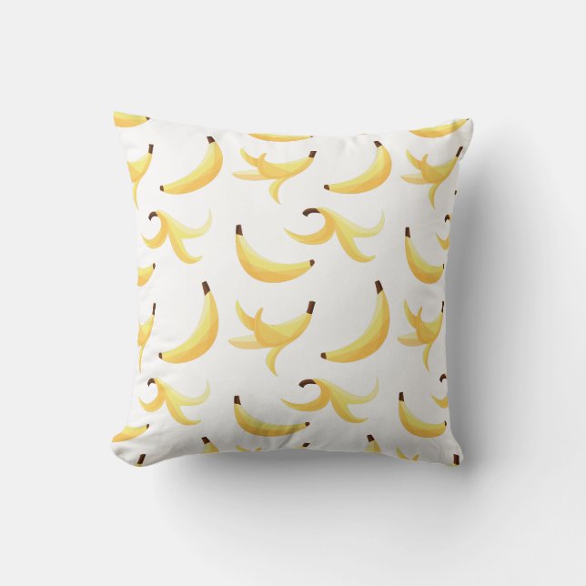 Rolig Retro Gul Banansmönster Party Redigerbar Kudde (Framsida)