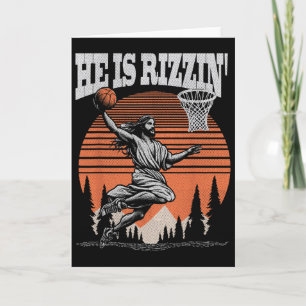 Rolig Retro Han Är Rizzin Kristet Påskspel  Kort