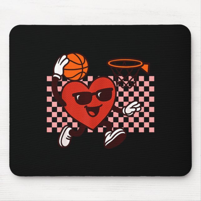 Rolig Retro Hjärtgrafik Basketspelare Barn V Musmatta (Framsidan)