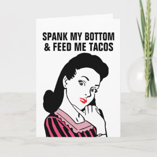 ROlig Retro-HUSHÅLLSFru SLÅ MIG TACO GRATTULATIONS Kort