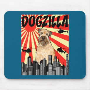 Rolig Retro Japansk Dogzilla Mjuk Pälsad Vete Terr Musmatta