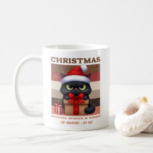 Rolig Retro Jul Katt Personlig Kaffemugg