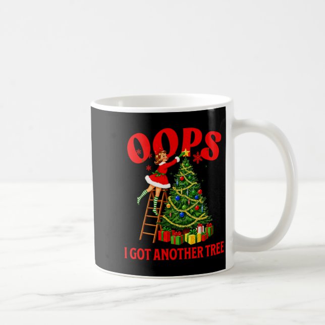 Rolig Retro Jul Oj Då Fick Jag Ett Träd Till Prem Kaffemugg (Höger)