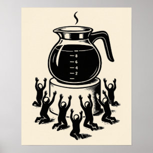 Rolig Retro Kaffe – Tillbed Kaffe Poster