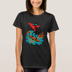 Rolig Retro Katt Surfing Midcentury Mid Century Su T Shirt