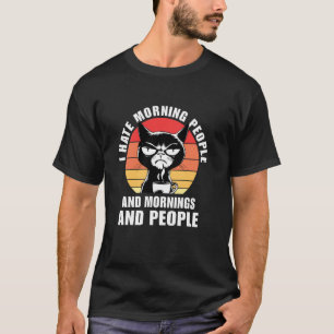 Rolig Retro Kattkaffe T Shirt